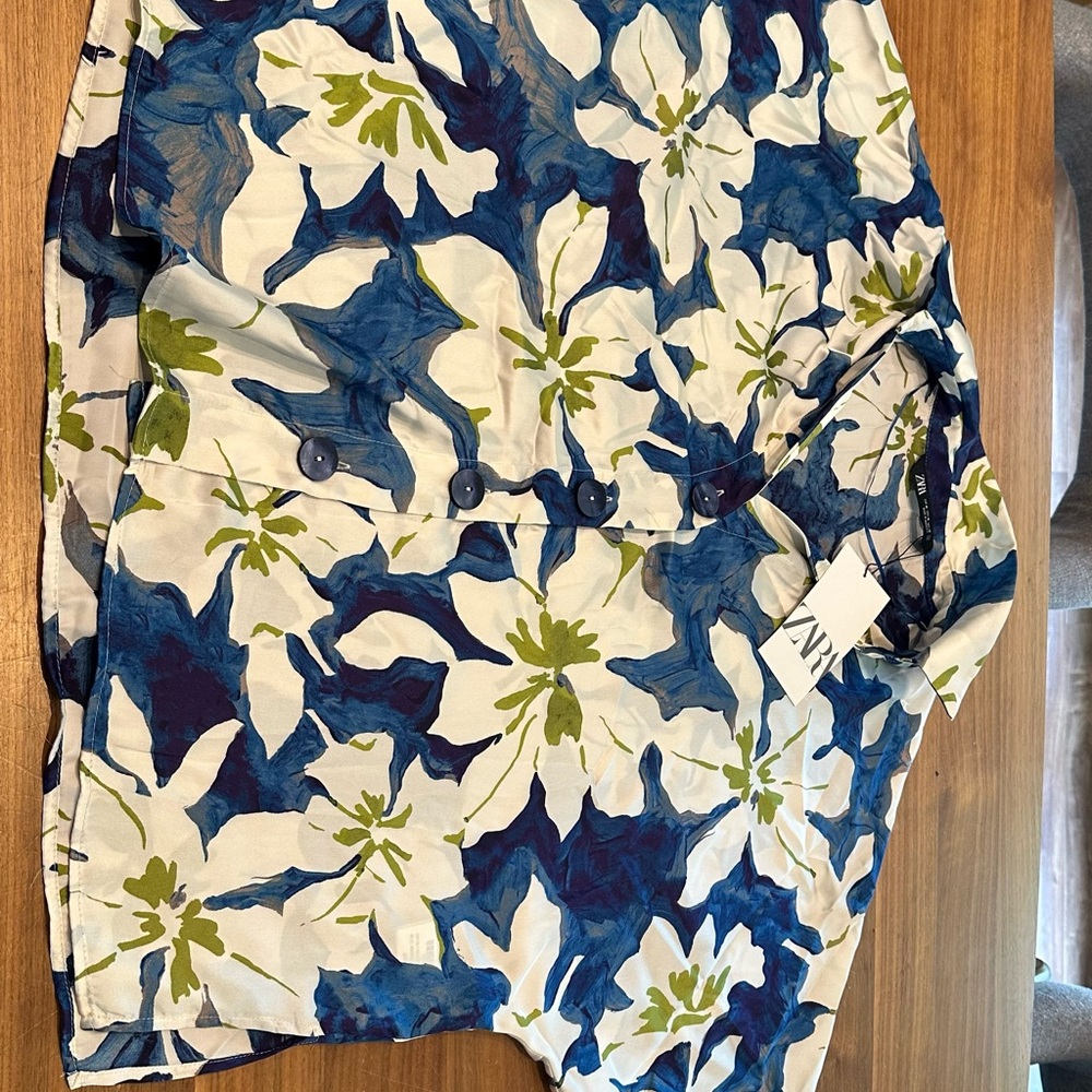 Zara Floral Button-Up Shirt
